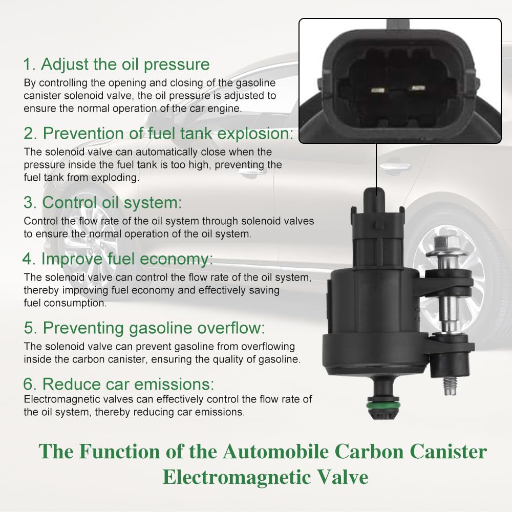 Vapor Canister Purge Valve Solenoid, Automotive Replacement Emission Canister Purge Valve Compatible With Buick Allure Cadillac Ats Chevy Camro Gmc Acadia, Replaces #12610560, 55593172, 911-082