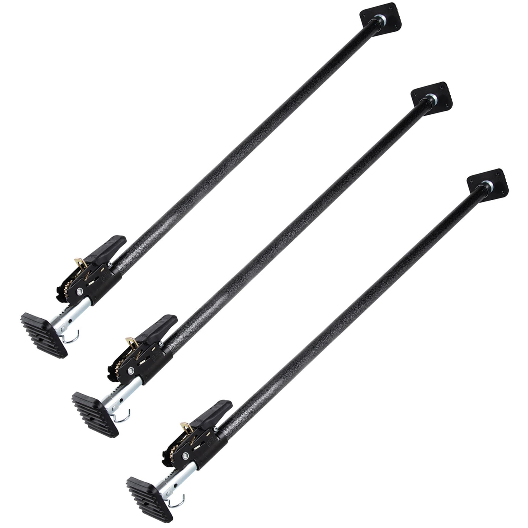 Keeper - Ratcheting Cargo Bar - Black/Silver, Adjustable From 40''-70'' - 3 Pack