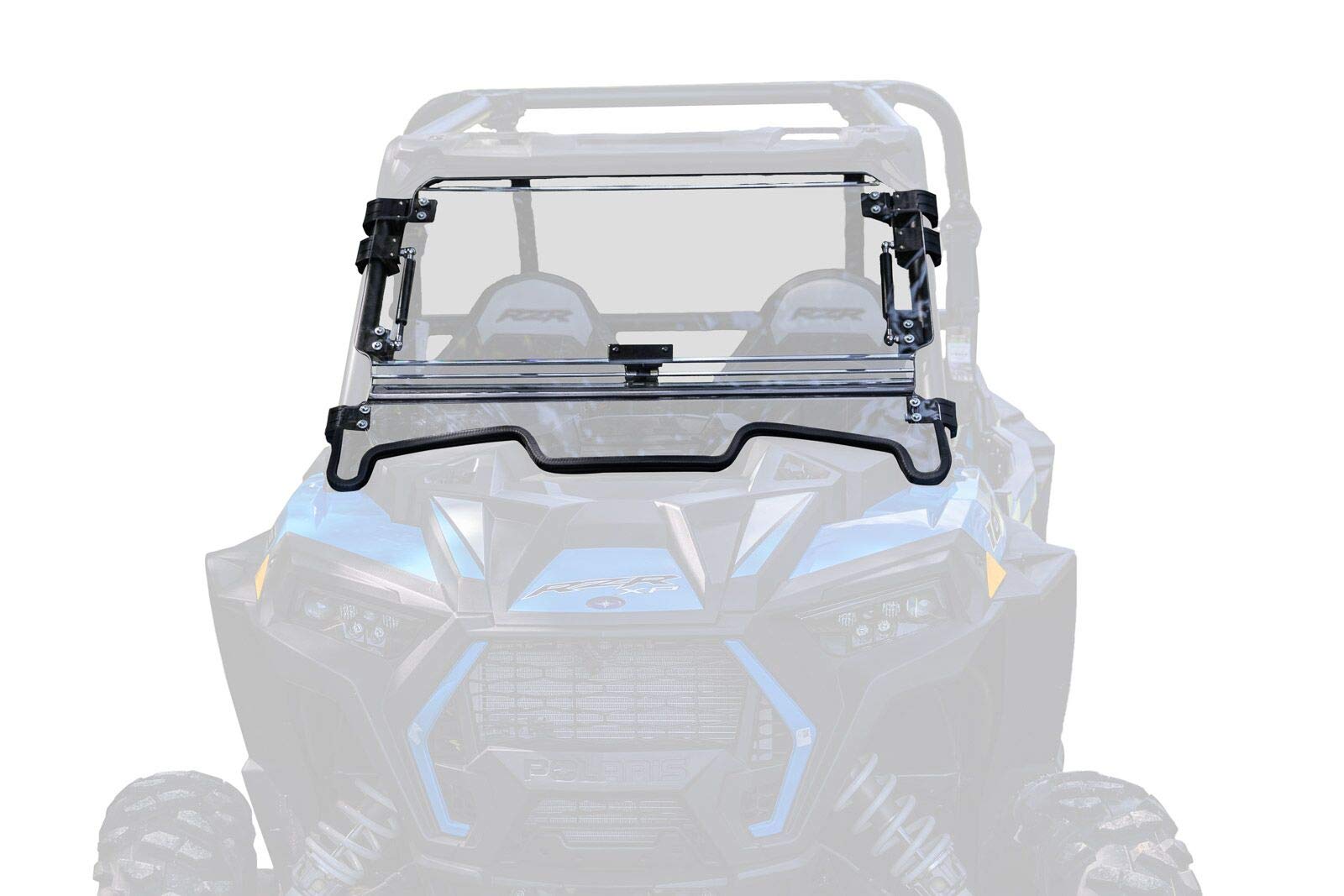 Superatv Scratch Resistant 3-In-1 Flip Windshield For 2019-2023 Polaris Rzr Xp 1000 Xp 4 1000, Open, Vented Or Fully Closed, Without Ride Command, 1/4” Polycarbonate 250X Stronger Than Glass, Usa Made