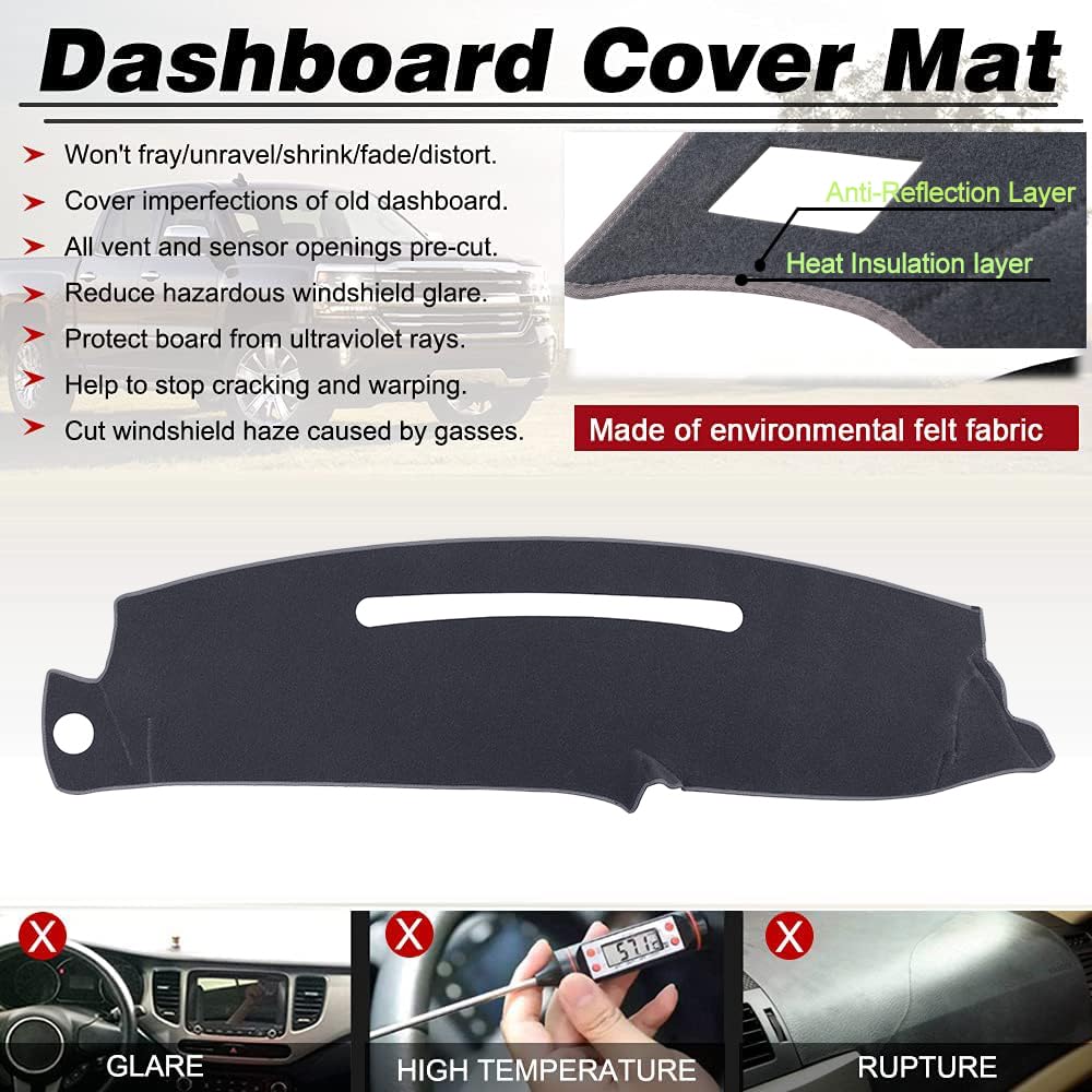 Blibliunit Dash Cover Custom Fit For 1997-2000 Chevy Chevrolet Silverado/Gmc Sierra C1500 C2500 C3500 K1500 K2500 K3500, 1997-19
