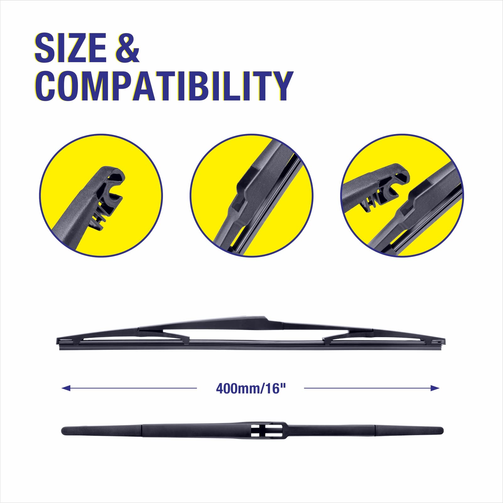 3 Wipers 26''/19''/16'' Replacement For Toyota Prius 2015 2014 2013 2012 2011 2010 (Set Of 3), 26 Inch+19 Inch Windshield Wiper