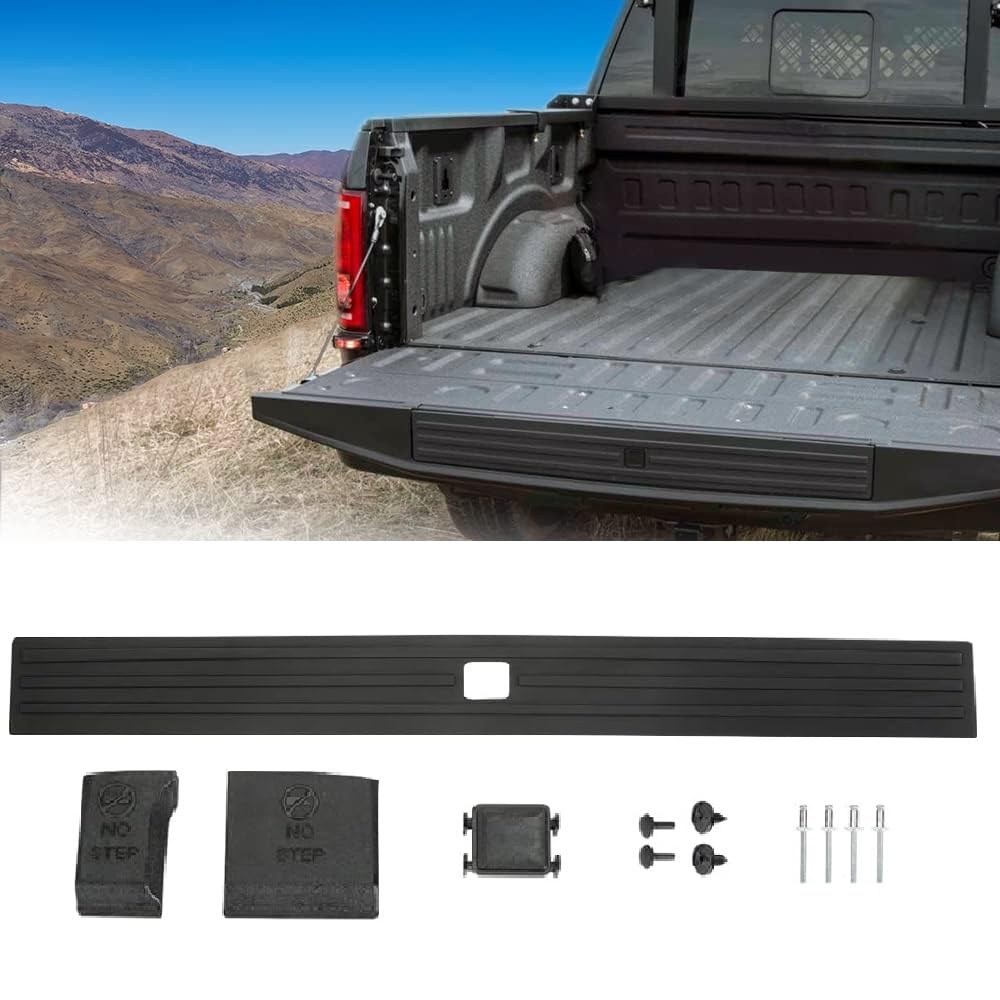 PIT66 Tailgate Molding Assembly, Compatible with 2015-2020 Ford F150 (NOT Fit Super Duty), Flexible Tailgate Cap Pad Molding Tri