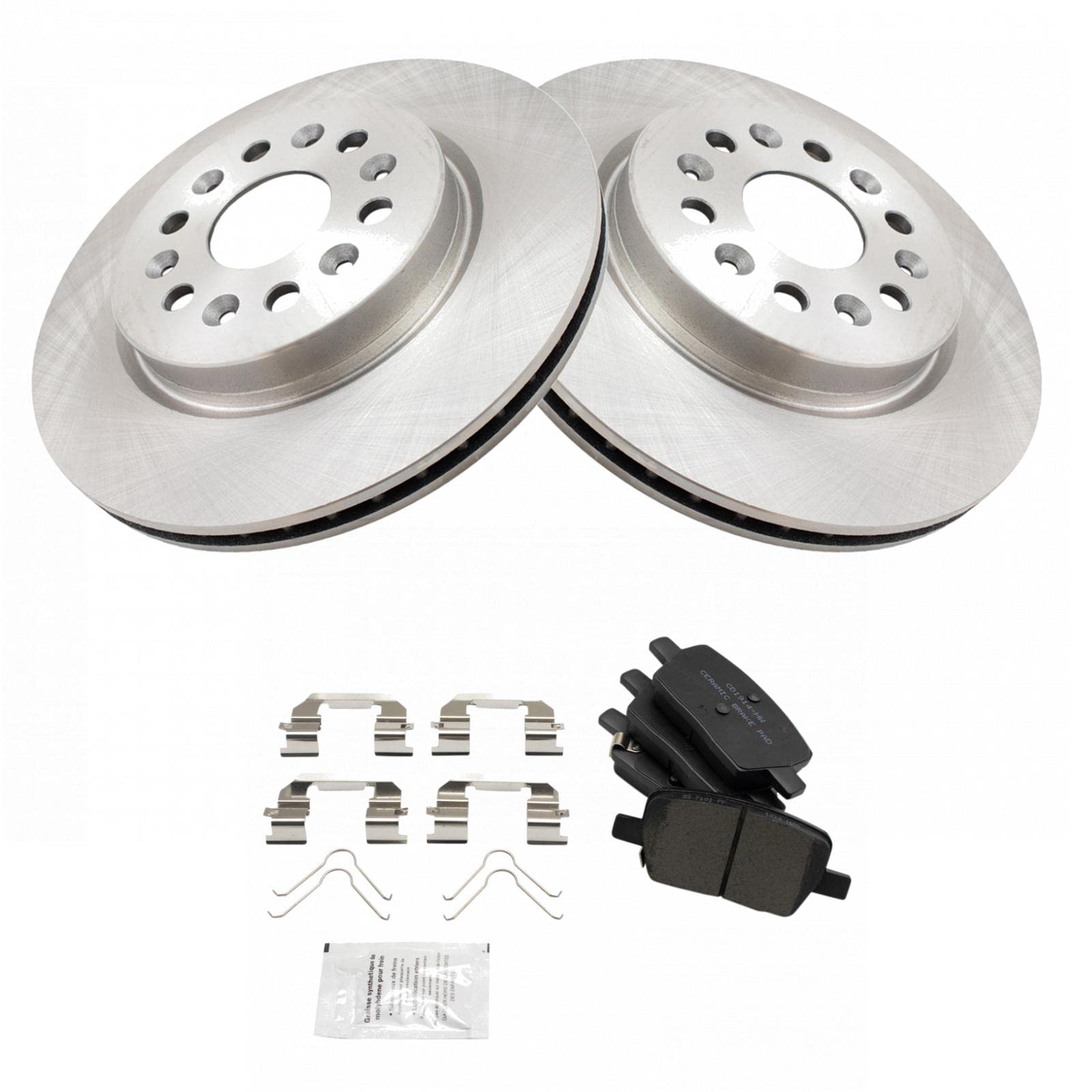 Trq Rear Brake Pad & Rotor Kit Brake Pads Brake Rotor Ceramic Compatible With 2018-2021 Buick Enclave 2017-2021 Cadillac Xt5 202