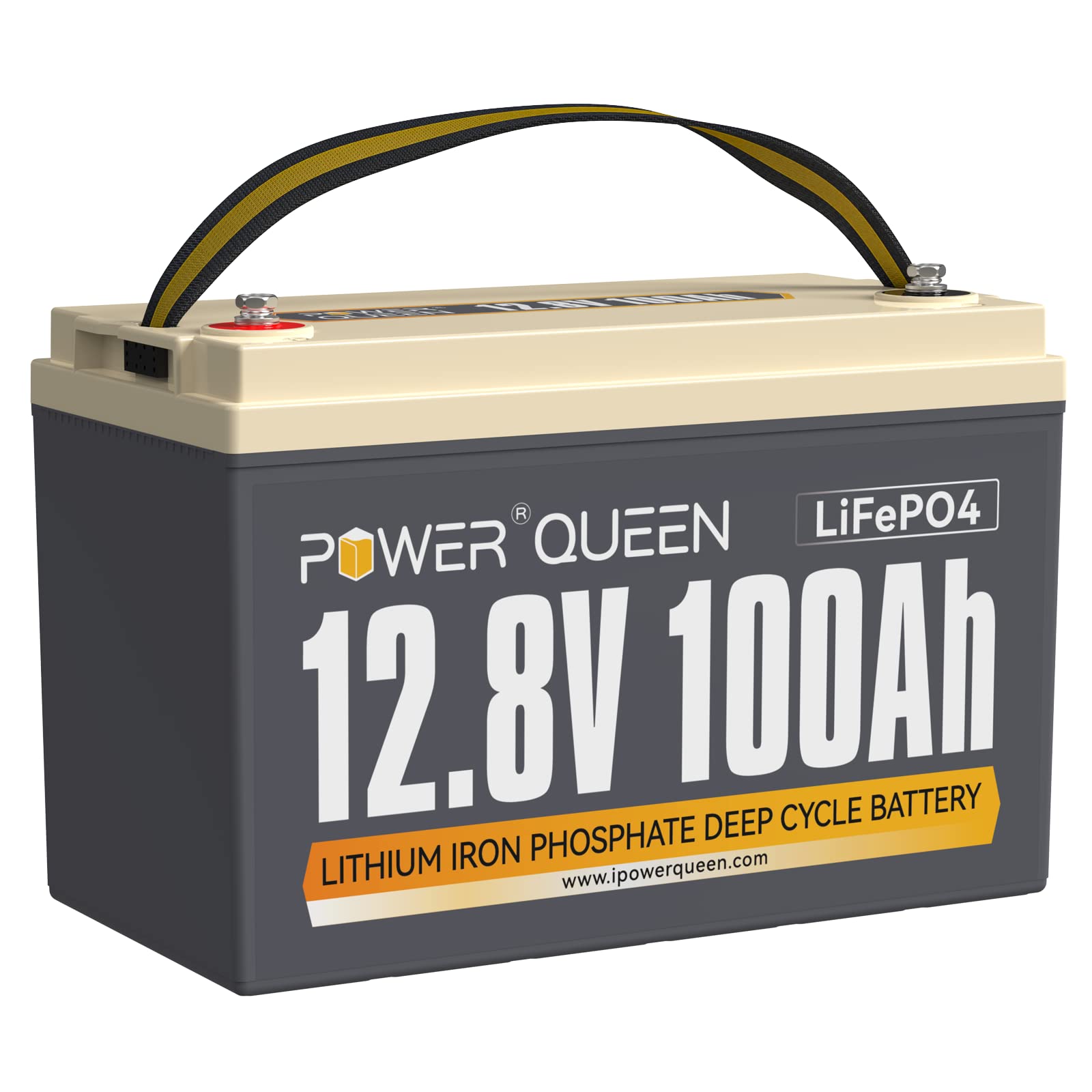 Power Queen 12V 100Ah Lifepo4 Battery Bci Group 31 Lithium Battery, Deep Cycle Battery With 100A Bms, 1280Wh Energy, Up To 15000