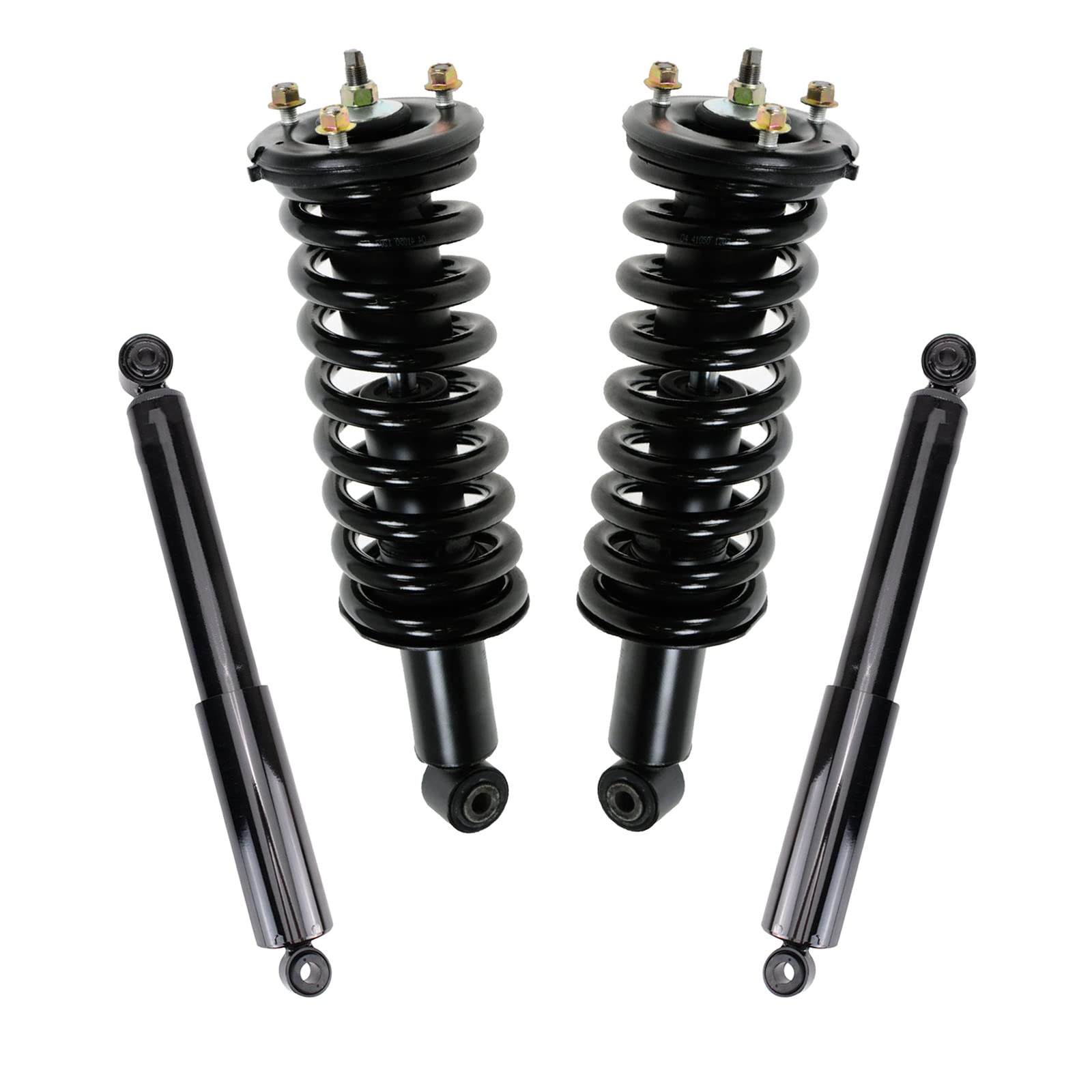 Trq Front And Rear Complete Strut Assembly & Shock Absorber Kit Complete Strut & Coil Spring Assembly Compatible With 2005-2015