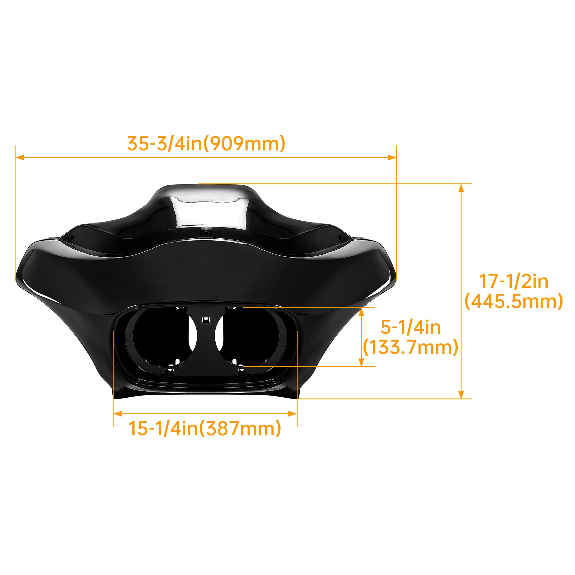 HECASA Glossy Black Batwing Inner & Outer Fairing Kit Compatible with 1998-2013 Harley-Davidson Road Glide CVO EFI FLTRI Motorcy