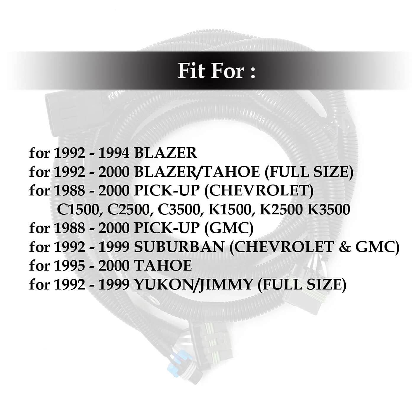 Truck Tail Light Wiring Harness Fit For 1988-1998 Chevy Gmc Tahoe Yukon Blazer Suburban