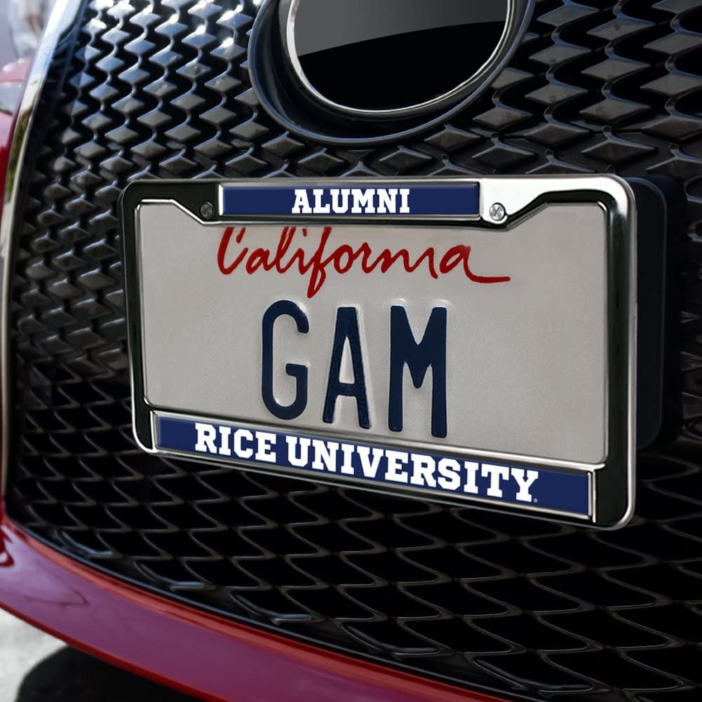 Rice University Alumni Logo Full Size Standard License Plate Metal Frame