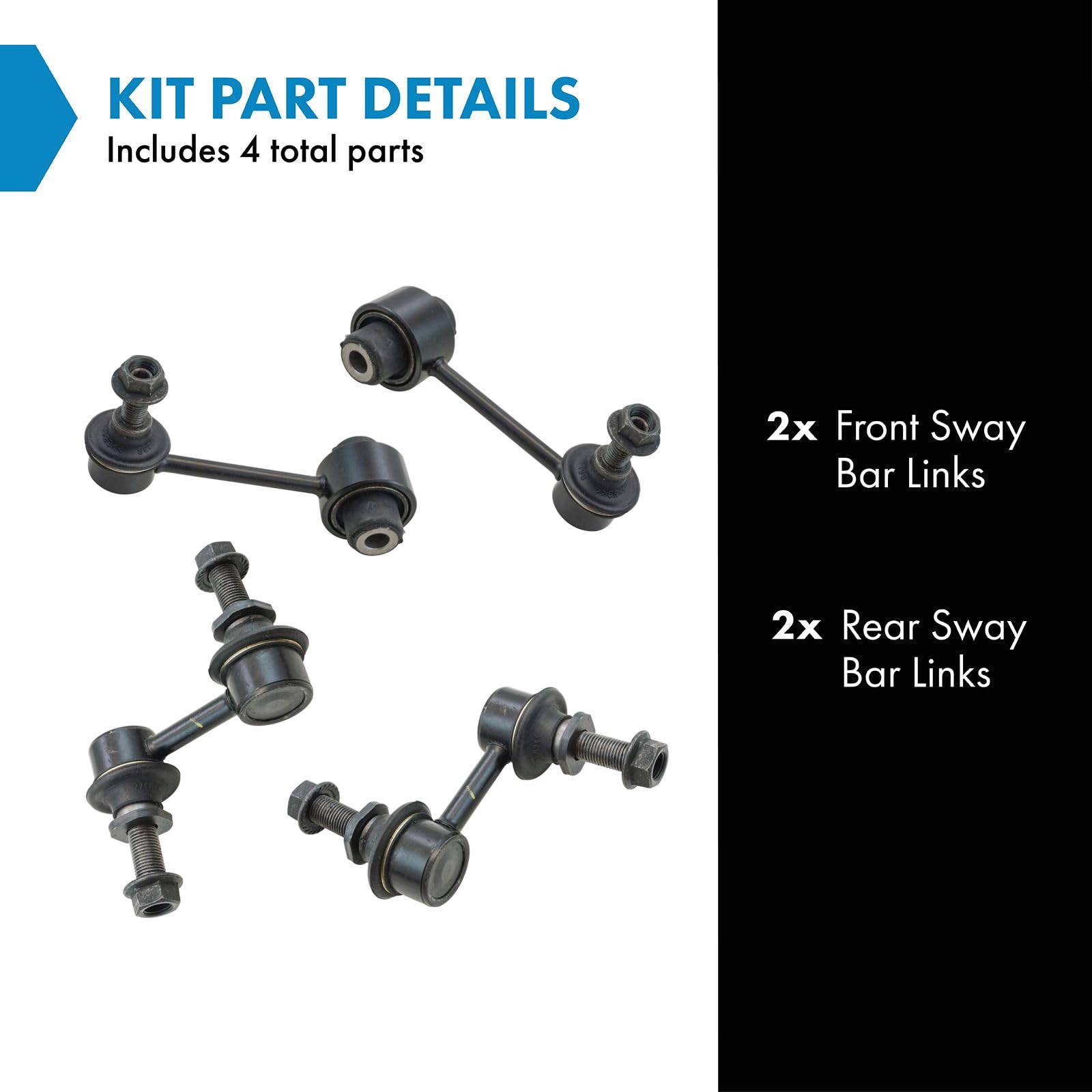 Trq Driver & Passenger Side Sway Bar Stabilizer Link Set Compatible With 2016-2017 Subaru Crosstrek 2014-2018 Forester 2010-2014