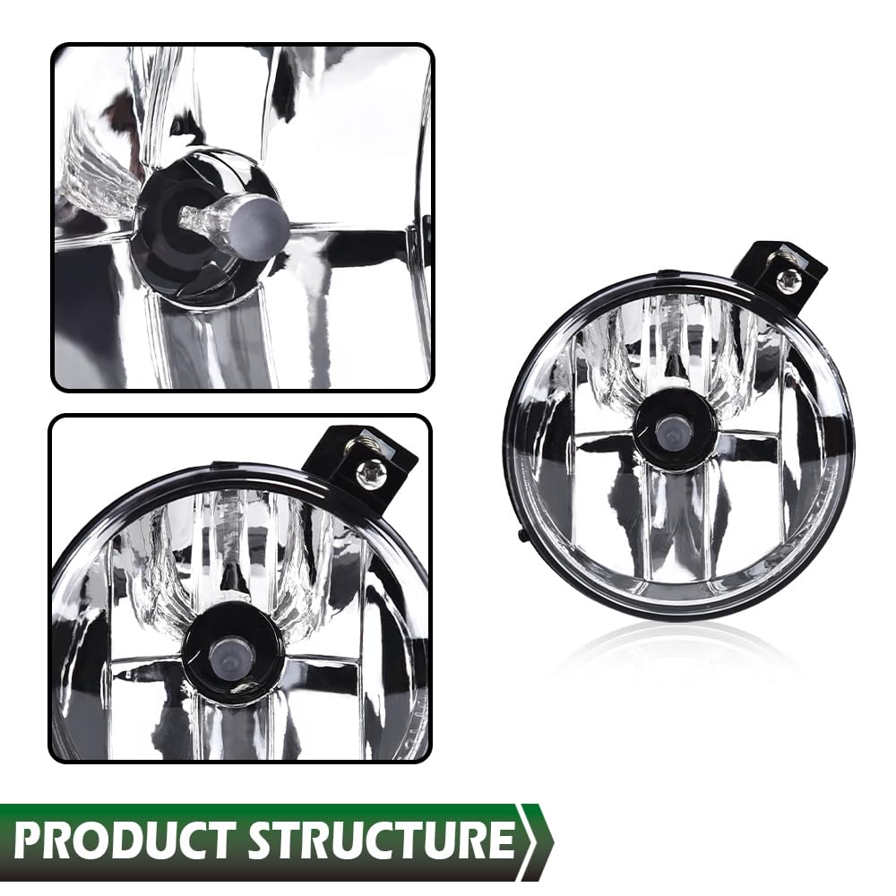 Grand Orange Bumper Fog Light Lamp Front Right Passenger Side W/Bulbs Compatible With 2001-2004 Dodge Dakota/2001-2003 Dodge Dur