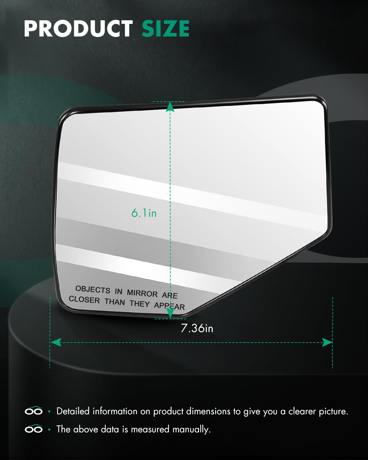 SCITOO Replacement Mirror Glass Driver Side Mirror Fit Compatible with 2006-2011 for Ford Ranger 2006-2010 for Ford Explorer for