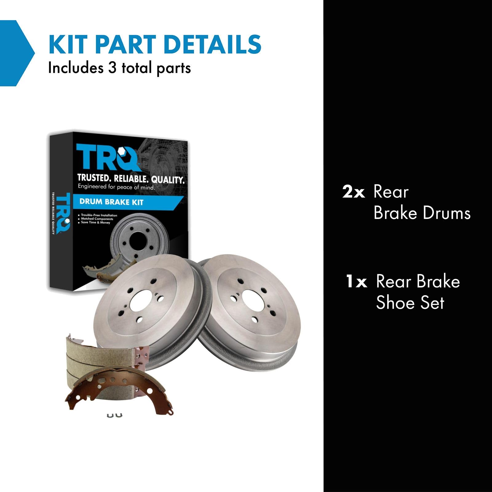 TRQ Rear Brake Pads & Rotors Kit Compatible with 2009-2015 Toyota Corolla