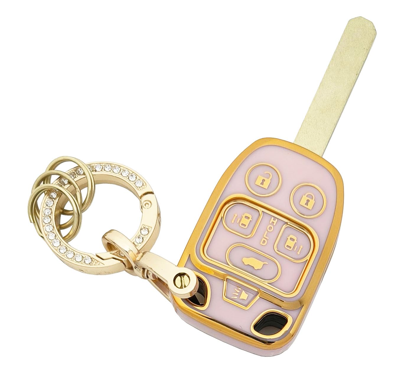 Chyoekey Key Fob Cover Case Shell Keychain For Honda Odyssey 2011 2012 2013 (N5F-A04Taa) Pink (For Honda B)
