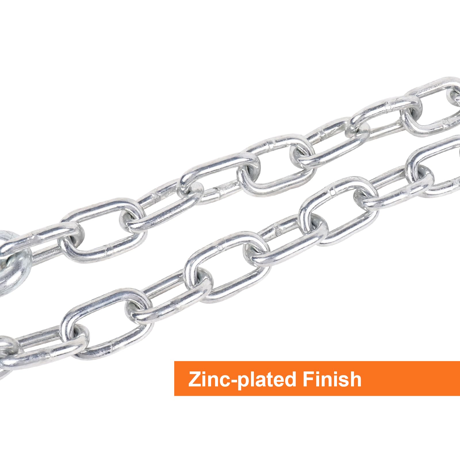 Teukriga 5/16''X48'' Grade 30 Steel Boat Trailer Safety Chain With Spring Clip Hooks 7000 Lbs, 2 Pcs (5/16''X48'')