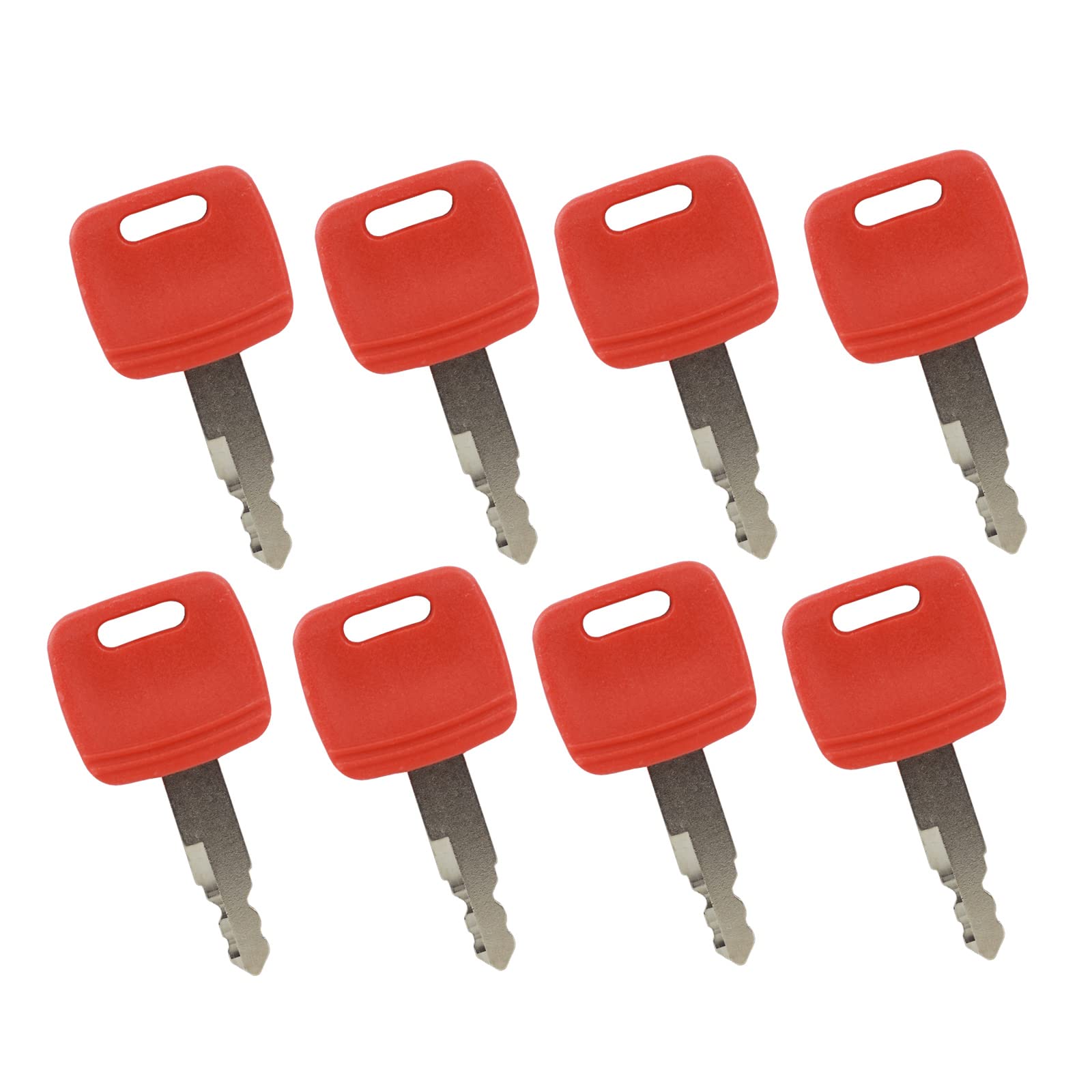 H800 8Pcs Ignition Keys Replacement For John Deere Hitachi Excavator Case Dozer Fiat New Holland At194969 At147803 4286465 Red