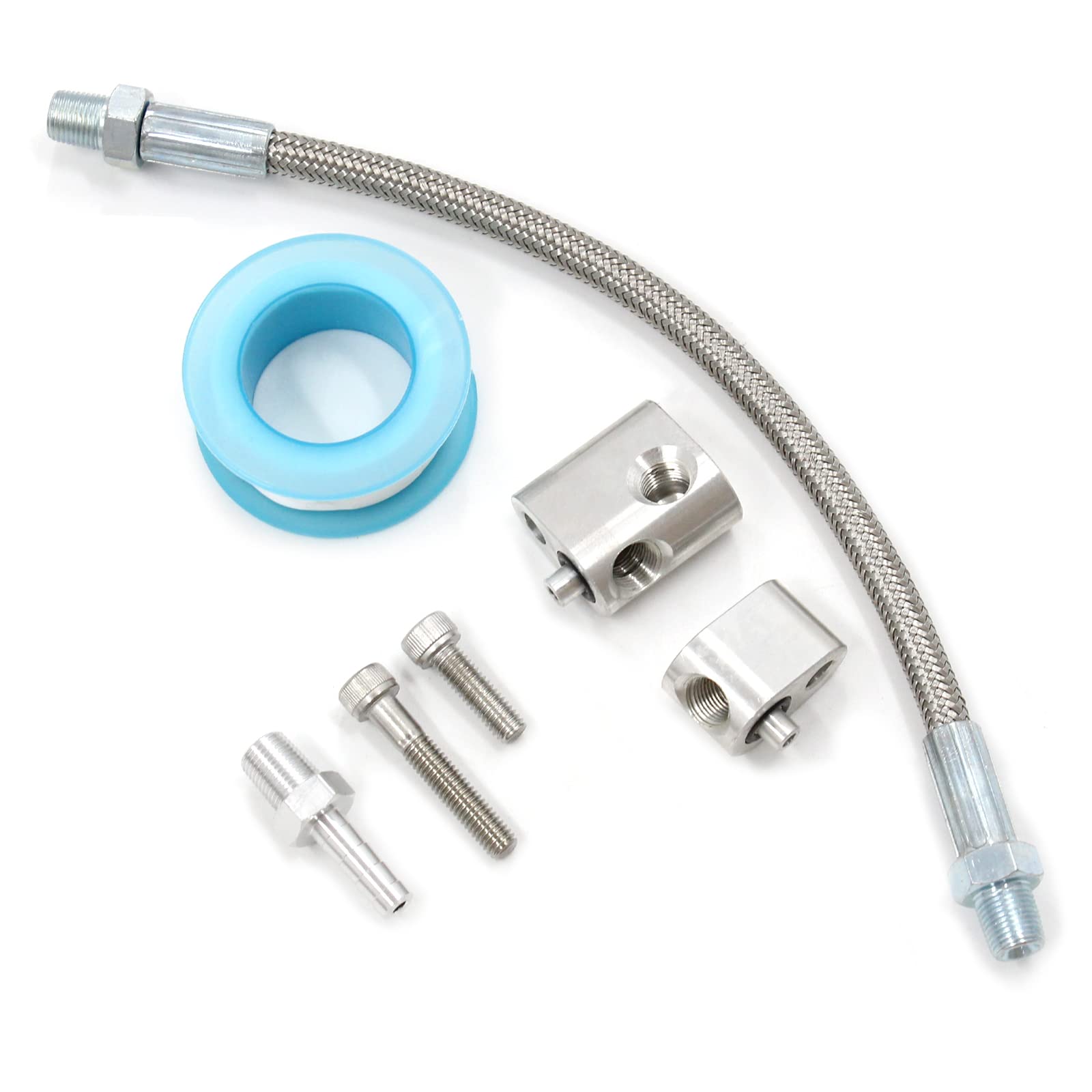 MSCRP LS Cylinder Head Coolant Steam Port Crossover Body Bypass Hose Kit Compatible with All GM LS Series LS1 LSX LM7 LR4 LQ4 LS