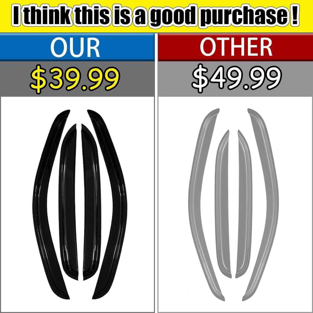 Tape-on Rain Guards for 2007-2014 Chevy Tahoe, for 2007-2014 Chevrolet Tahoe Accessories,Side Vent Visors Shades Window Deflecto