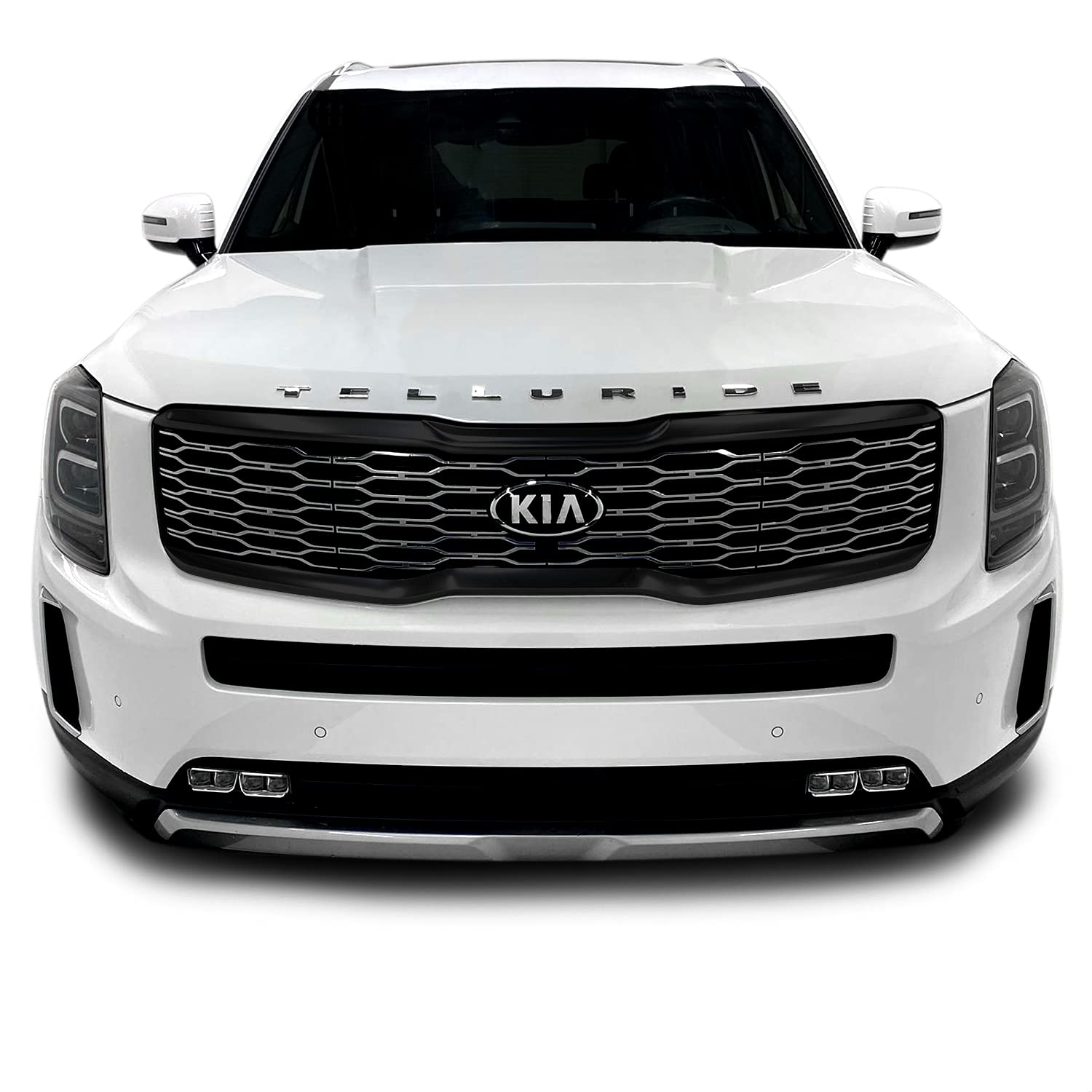 Slickmod Chrome Delete Blackout Vinyl Overlay For 2020-2022 Kia Telluride Front Grill Trim (Front Grill Trim, Gloss Black)