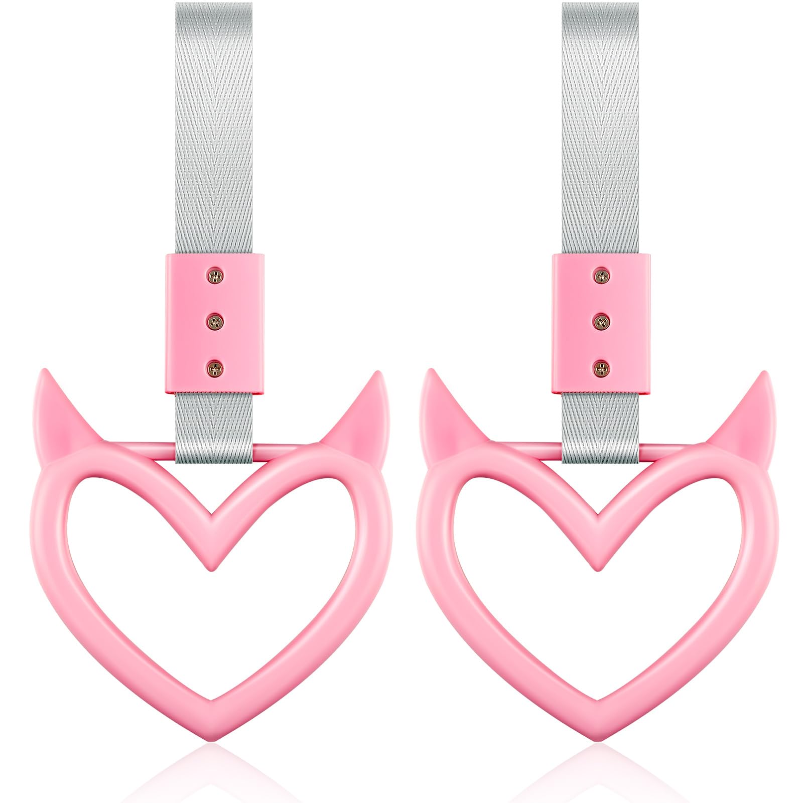 Fabbay 2 Pieces Heart Handle Keychains Car Accessory Heart Hand Strap Drift Charm For Car Interior Exterior Decoration(Pink,Devi