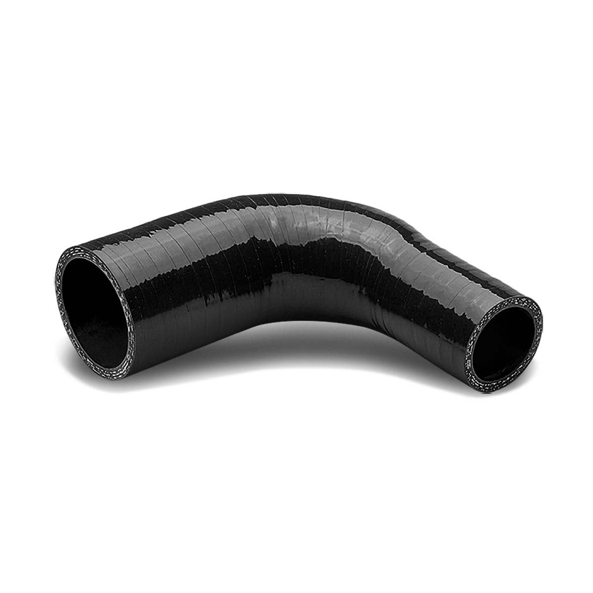 Auto Dynasty 1 inches To 1.25 90 Degree Elbow Turbo/Intercooler/Intake Piping Coupler Reducer Silicone Hose (Black)