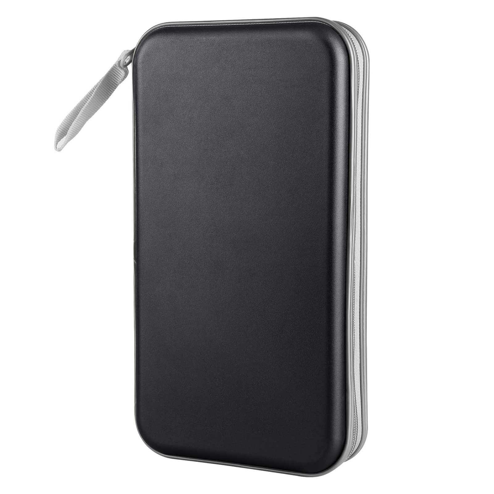 Siveit Cd Case, Dvd Case Holder 96 Capacity Hard Plastic Cd Dvd Disc Cases Storage Binder Wallet For Car Home Office Travel (Bla