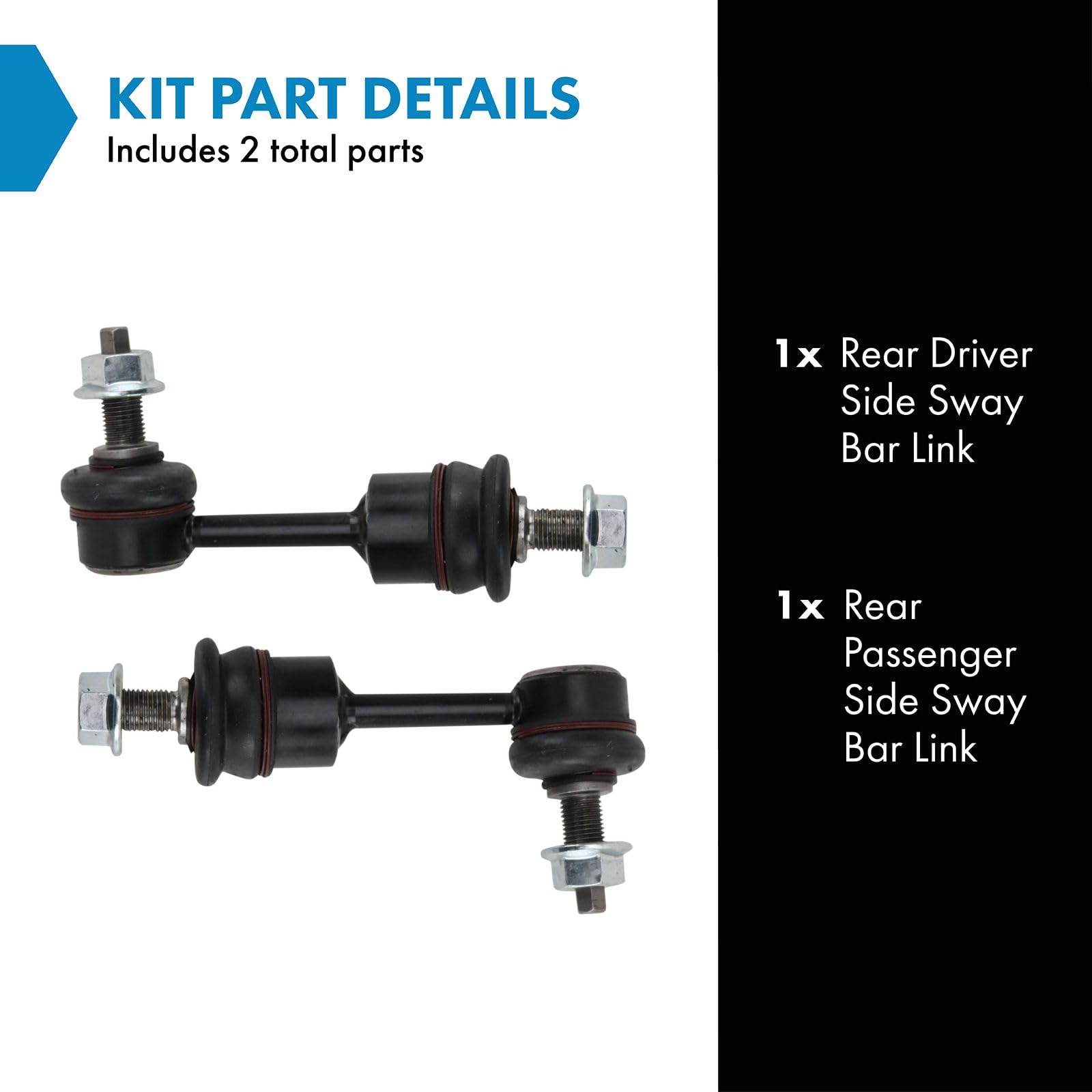 Trq Rear Sway Bar Stabilizer Link Set Compatible With 2019 Hyundai Nexo 2016-2019 Tucson 2017-2020 Kia Sportage