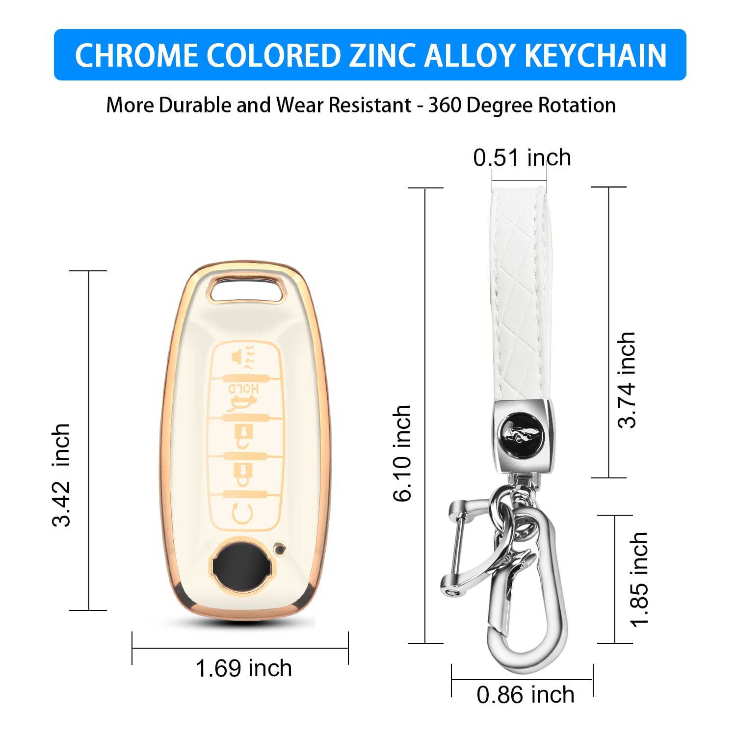 QBUC Key Fob Cover for Nissan,Car Key Fob Protector 5 Buttons Key Case Protection Compatible with 2023 2024 Pathfinder Rogue Met