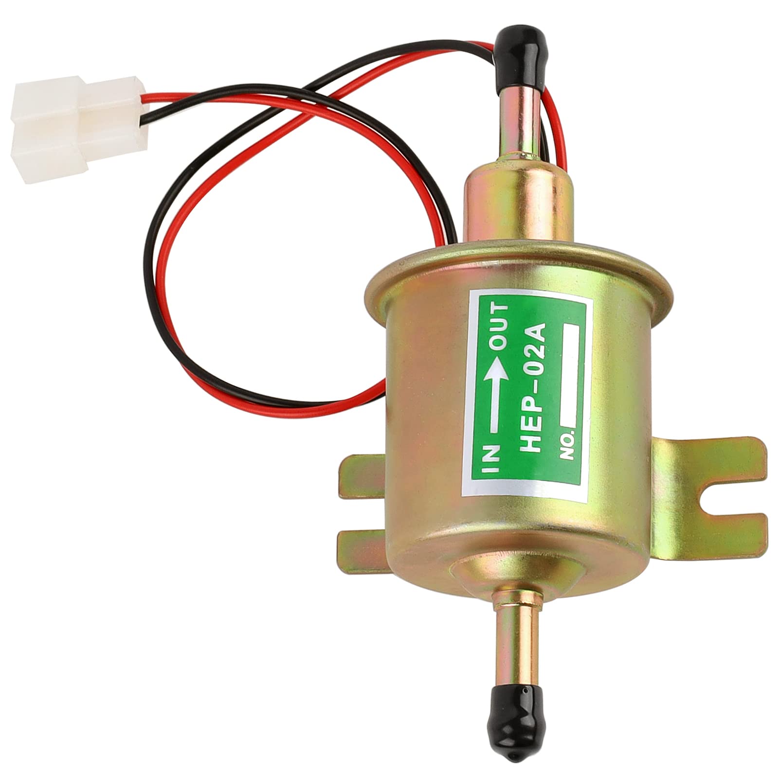 12V Universal Electric Fuel Pump, Low Pressure 2.5-4 Psi Inline Fuel Pump, Gas Diesel Gasoline Transfer Fuel Pump For Carburetor Lawn Mower Boat Carter Hep-02A
