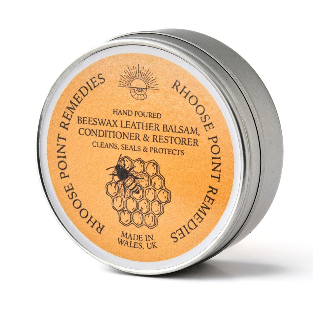 Beeswax Leather Conditioner Restorer & Polish - Hand Poured British Beeswax Balsam Cleans Seals And Protects Handcrafted In Wales Uk Rich Natural Leather Conditioner And Leather Restorer 3.50 Fl Oz
