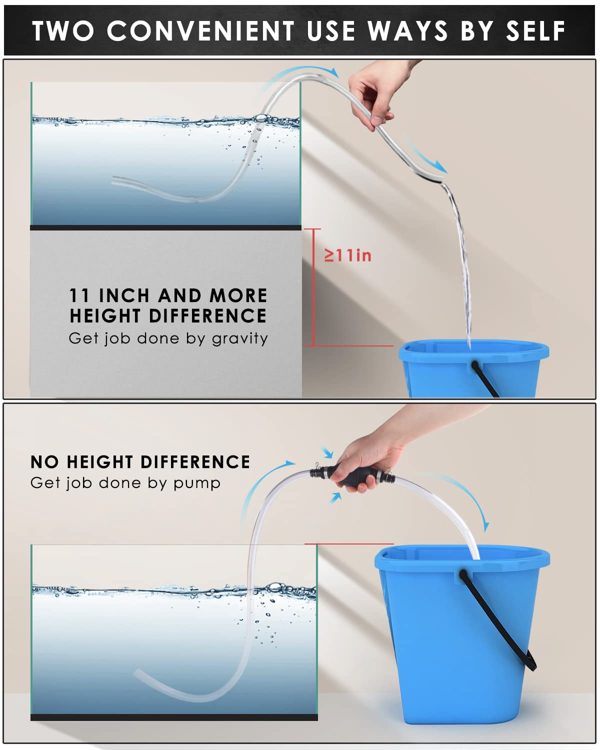 Katumo Siphon Pump, Upgraded 15Mm Enlarged Caliber Gasoline Siphon Hose Siphon Fuel Hand Pump For Gasoline, Oil, Diesel & Water
