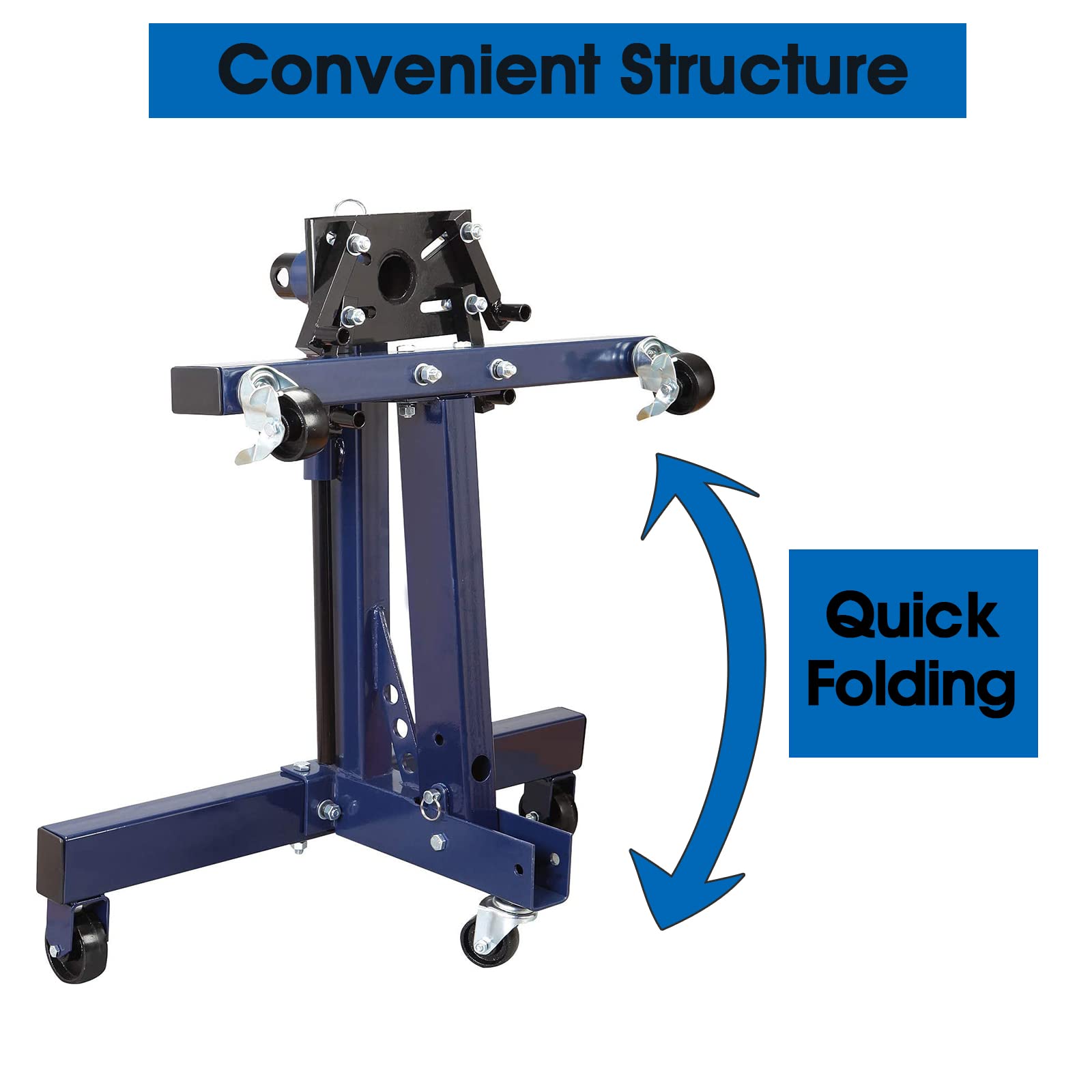Big Red At26801Ur Torin Steel Rotating Engine Stand With 360 Degree Rotating Head And Folding Frame, 3/4 Ton (1,500 Lb), Blue