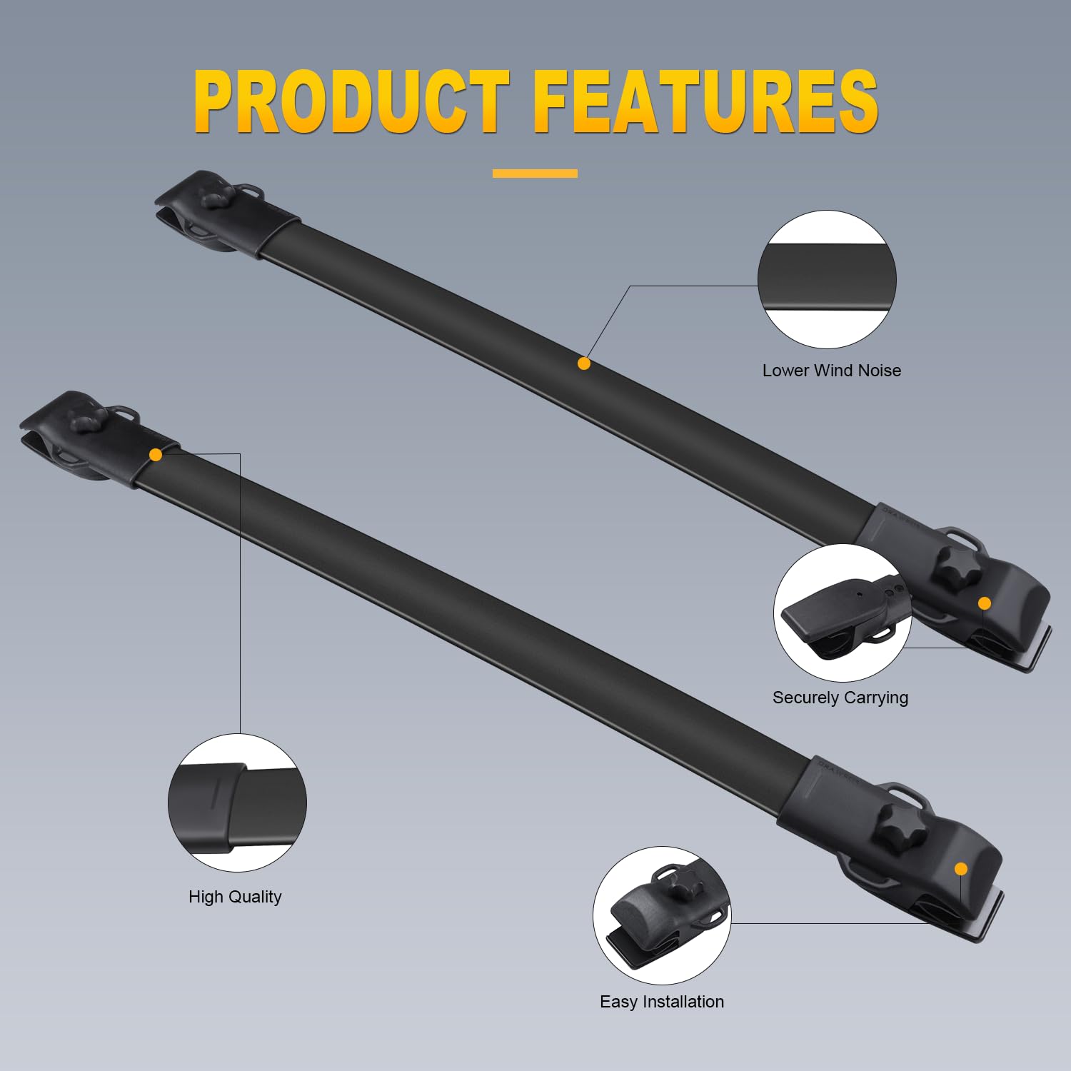 Ocpty Roof Rack Cargobar Carrier For Toyota For Sienna 2011-2020 Rooftop Luggage Crossbars - Fits Side Rails Models Only