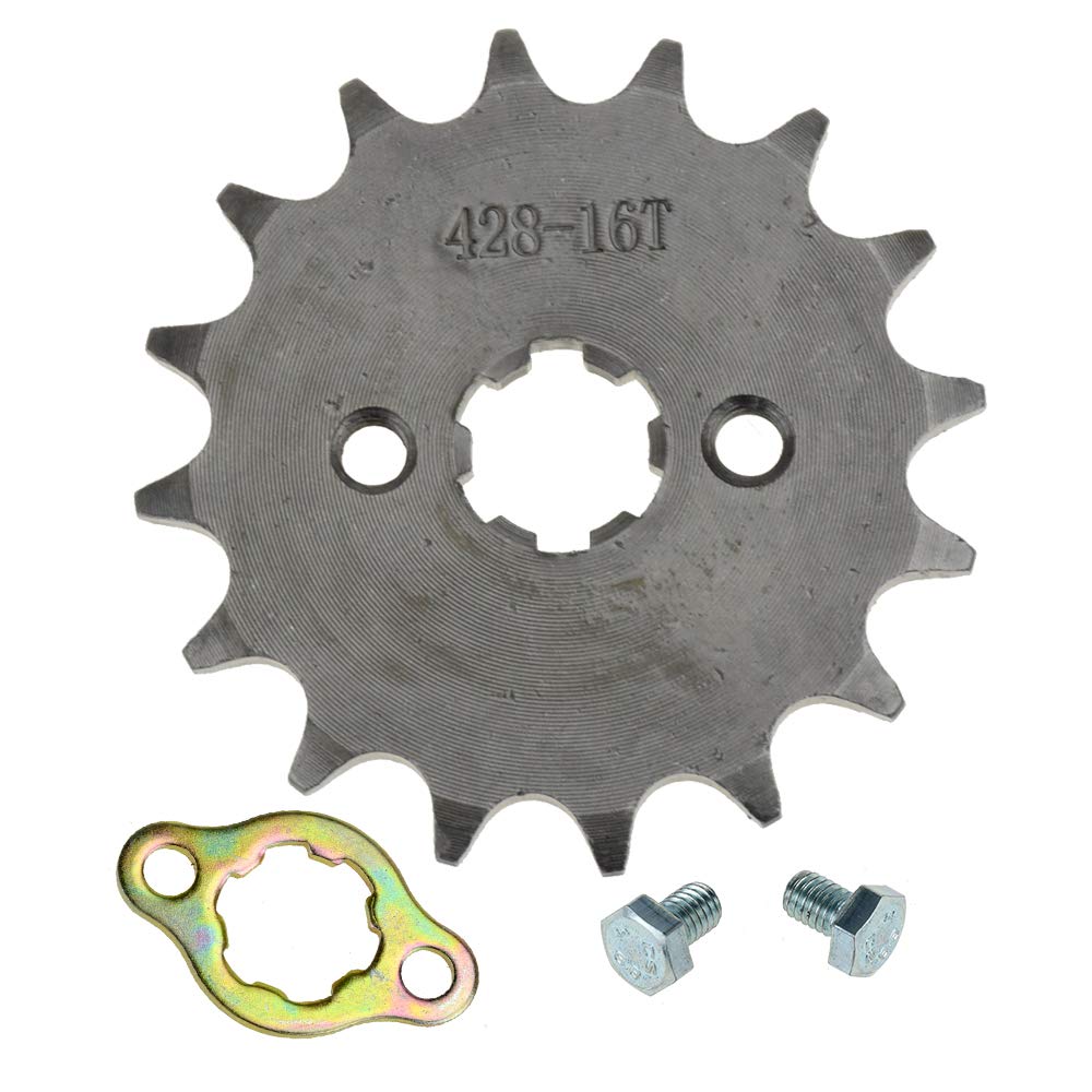 Hiaors 428 16T 17Mm Motorcycle Front Engine Sprocket For 50Cc 70Cc 110Cc 125Cc 140Cc 160Cc Taotao Roketa Coolster Sunl Lifan Chi