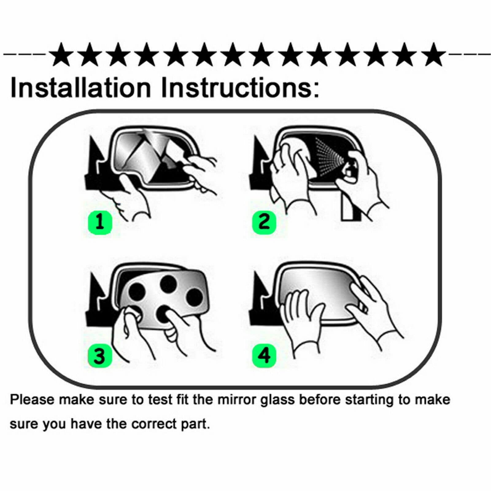 BOOLEE Mirror Glass Left Driver Side Replacement fit for volvo | 2008-2013 C30 C70 2007-2011 V50 S40 S80 2007-2009 S60 2007-2010