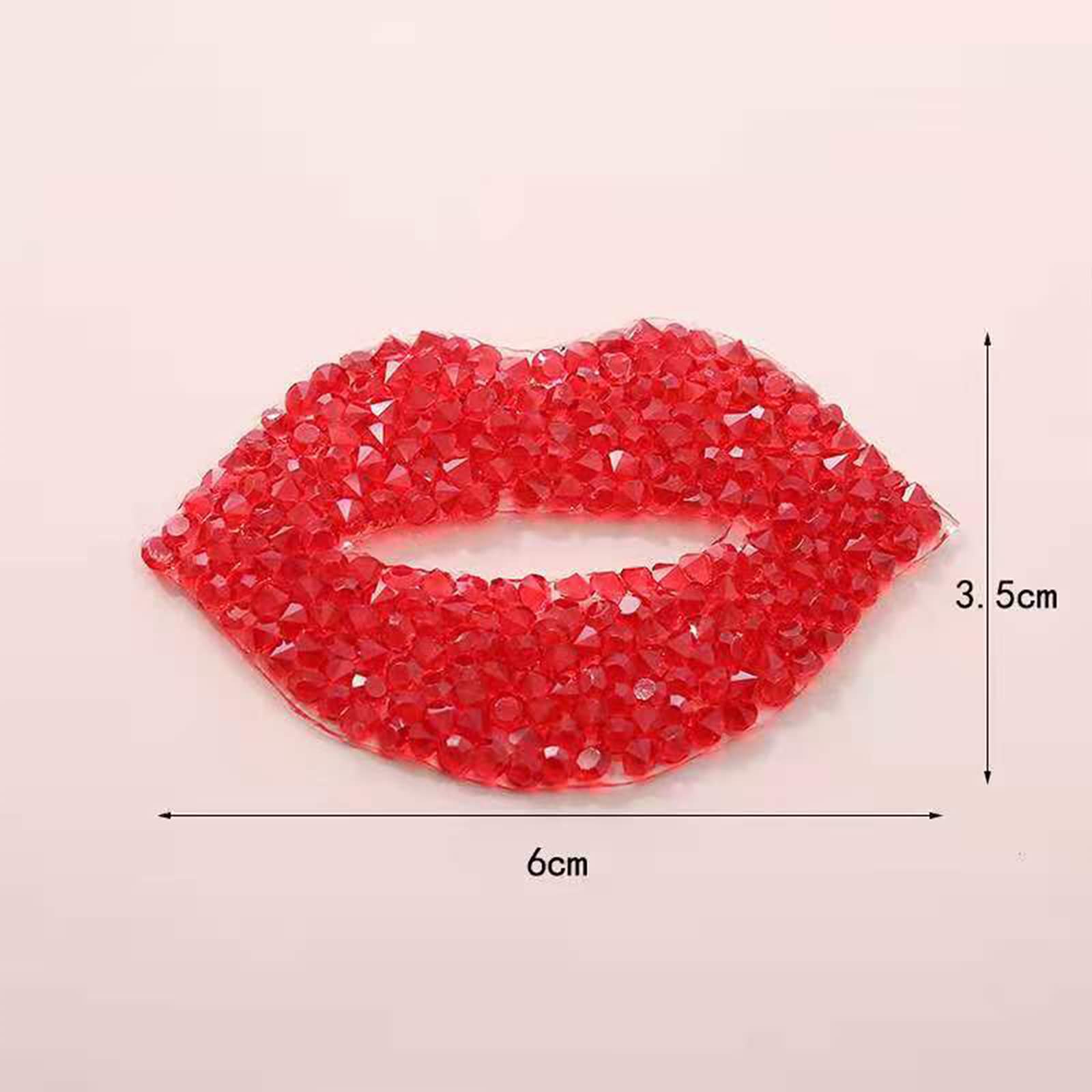 Hungmieh 2Pcs Car Decals For Women, Bling Rhinestone Red Lip Stickers And Decals With Self-Adhesive Backing For Car Interior&Ext
