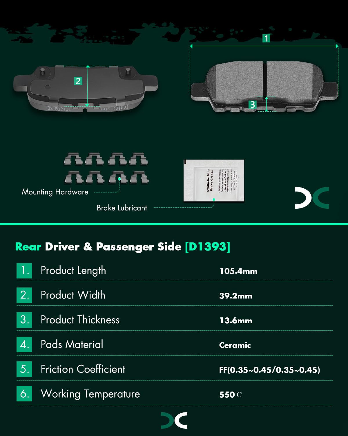 Ceramic Brake Pads Kits,Scitoo 8Pcs Brakes Pads Set Fit For 2009-2012 For Nissan Murano