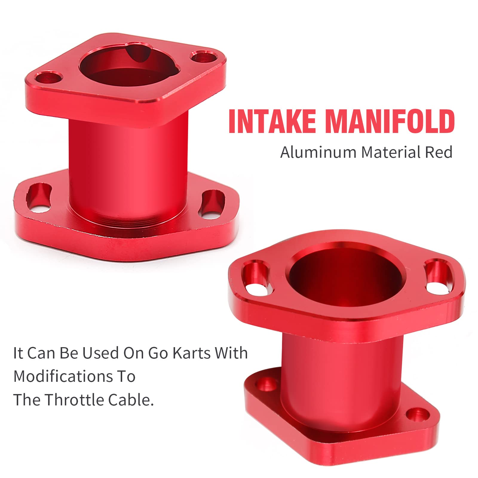 Cadufuelly Racing Intake Pipe Inlet Manifold Vm22 Replacement For Predator 212Cc Coleman For Honda Ct200U Gx160 Gx200 6.5Hp Ohv Chinese 196Cc Clone Engines Mini Bike Go Kart, Red