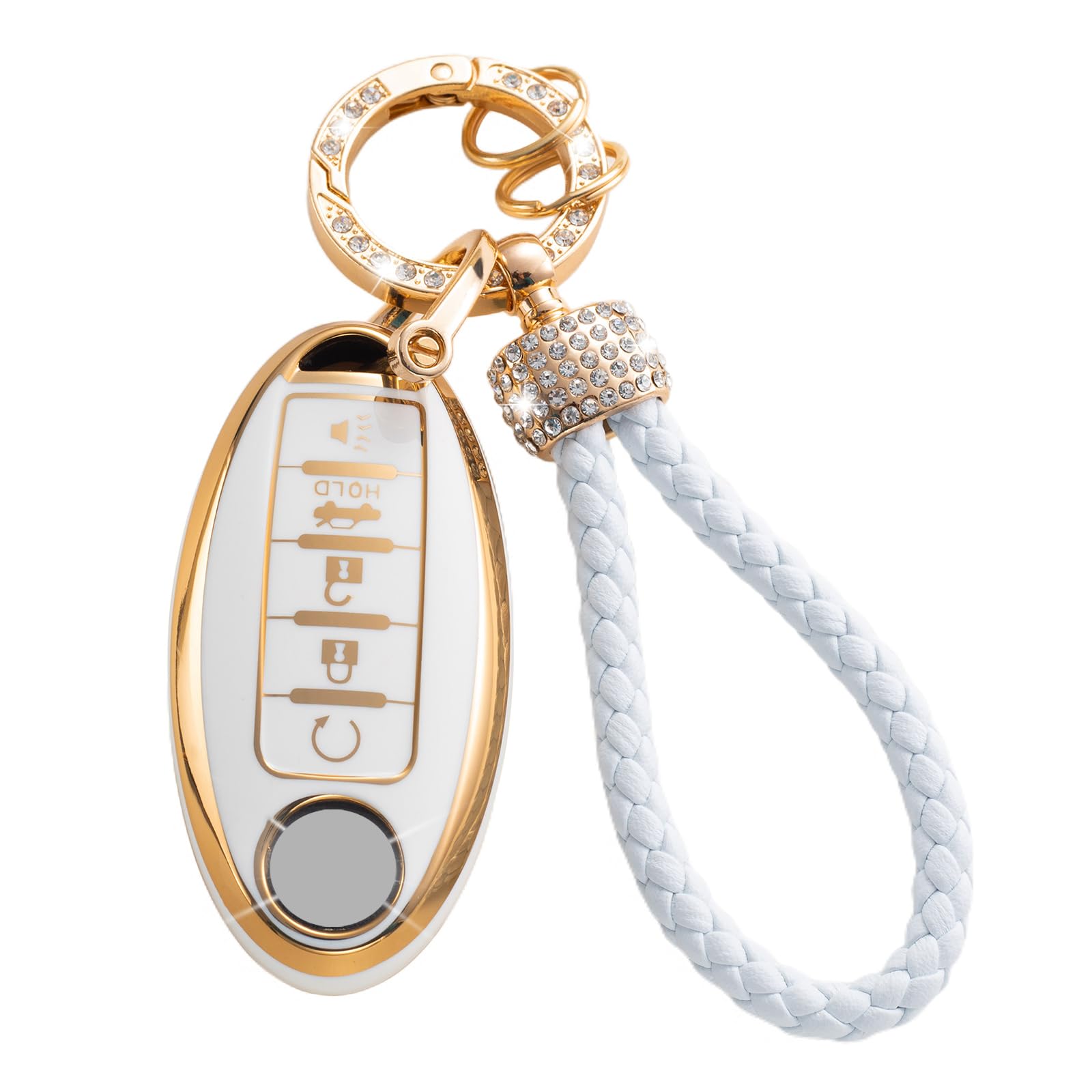 Gematay For Nissan Key Fob Cover, Key Case Shell Compatible With Nissan Altima Rogue Sentra Pathfinder Frontier Maxima Titan Mur