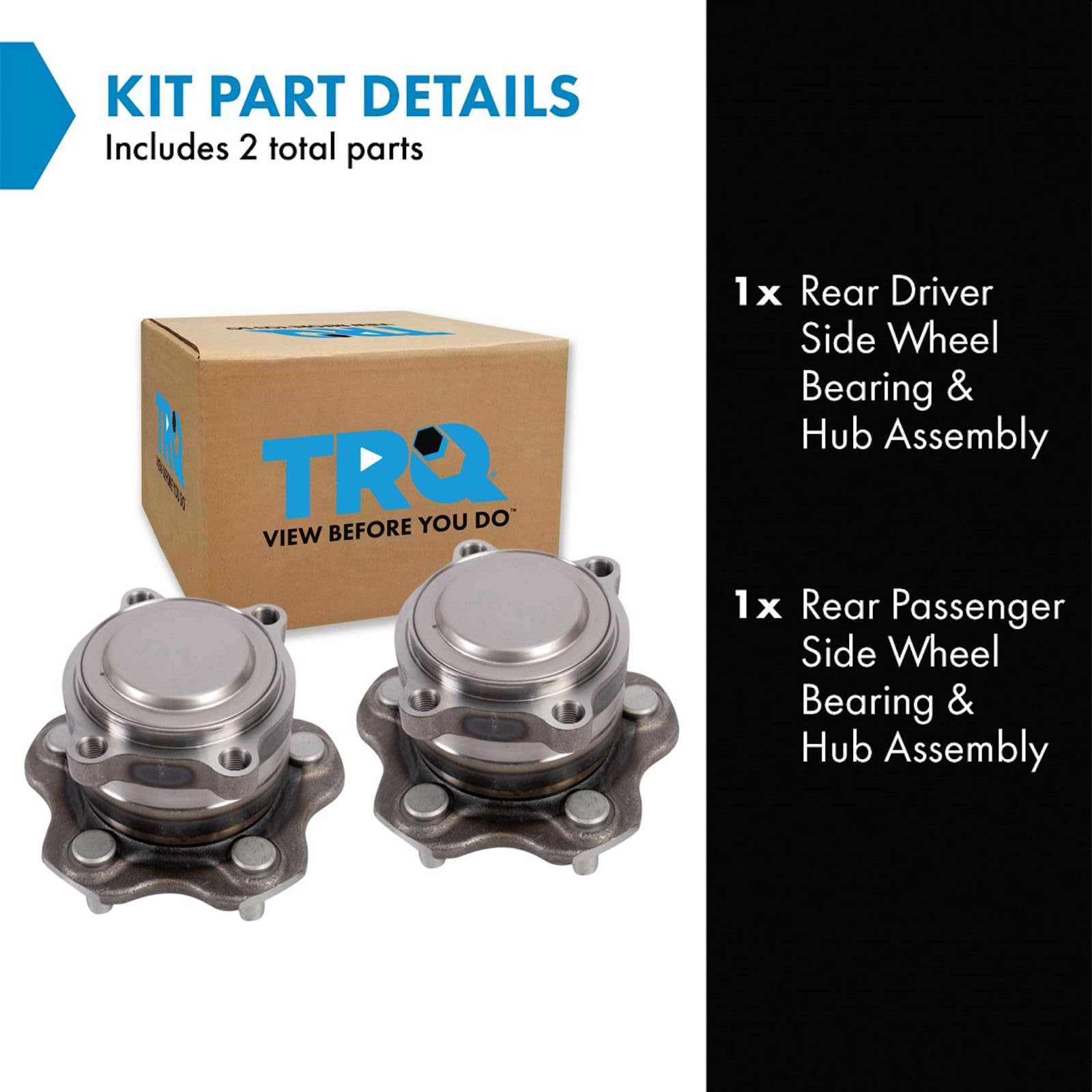 Trq Rear Wheel Hub Bearings Assembly Set 2 Piece Driver & Passenger Side Compatible With 2019-2023 Nissan Altima