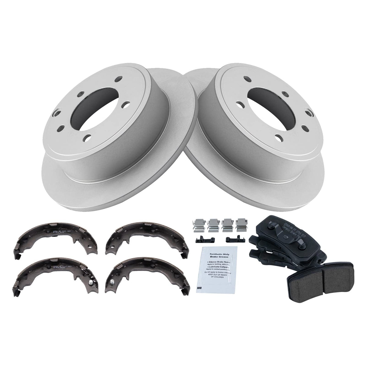 Trq Rear Brake Pad & Rotor Kit Compatible With 08-09 Dodge Caliber 08-14 Mitsubishi Lancer
