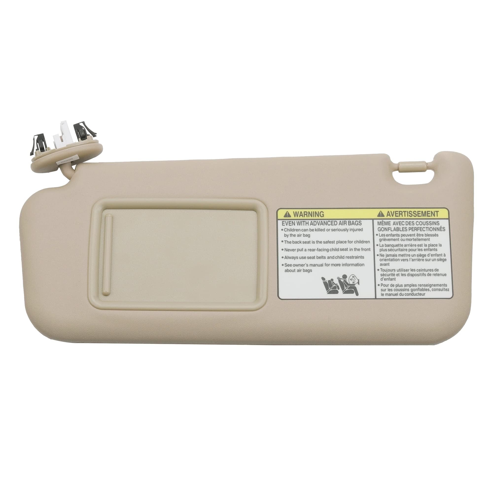 Dasbecan Left Driver & Right Passenger Side Sun Visor Compatible With Toyota Tacoma 2005-2012 2013 2014 2015 (Beige)