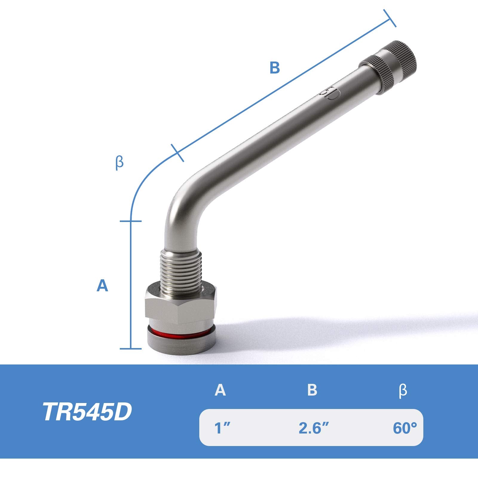 Ckauto Tr545D 60 Degree Bend Clamp-In Valve Stems (10 Pack)