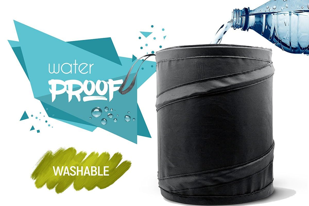 Mavoro Car Trash Can, Portable Garbage Bin, Collapsible Pop-Up Water Proof Bag, Waste Basket Bin, Rubbish Bin (2 Pack, 2 Gallon)