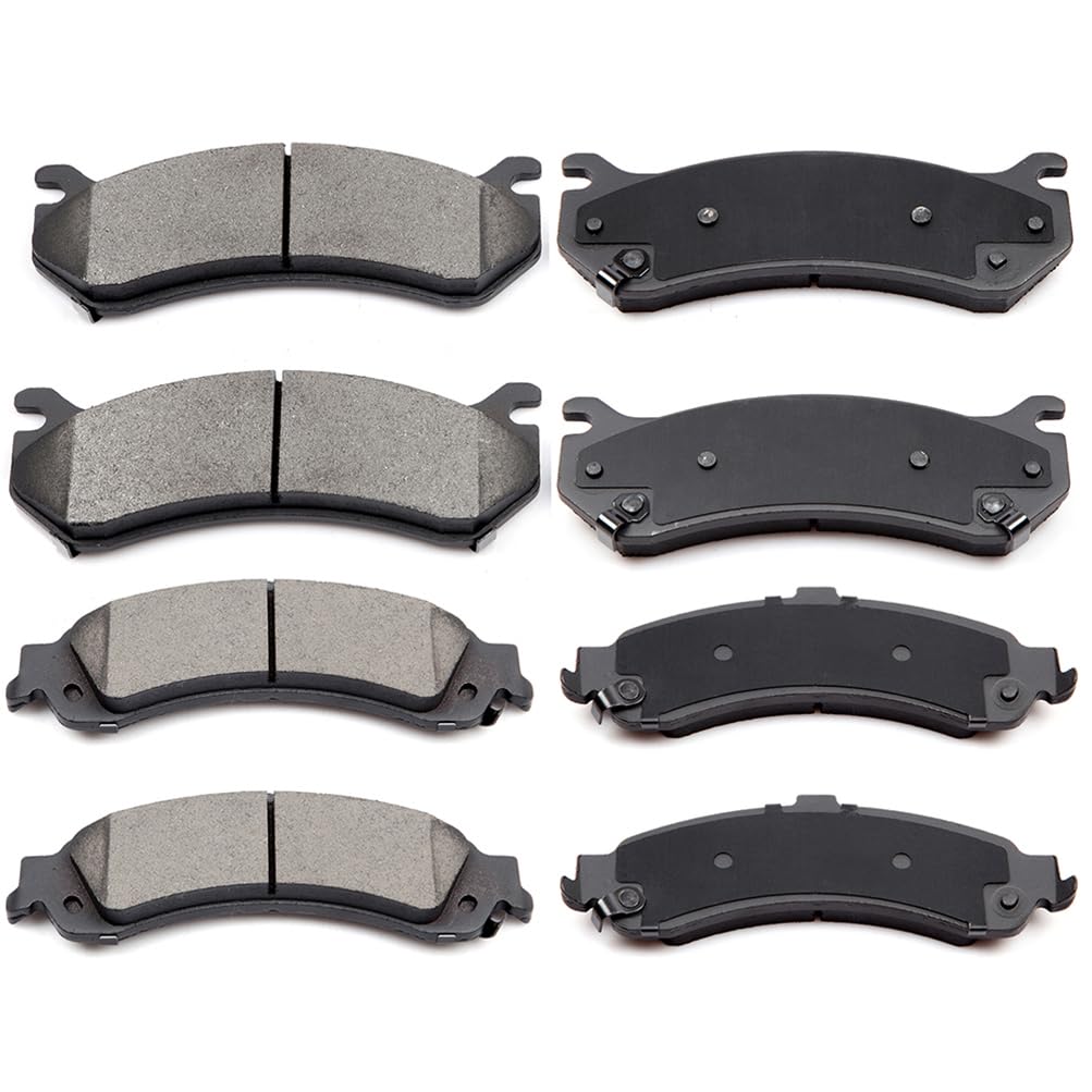 Cciyu D834 D785 8Pcs Front & Rear Ceramic Brake Pads Kits 03-06 For Cadillac Escalade Esv,02-06 For Chevrolet Avalanche 1500,01-