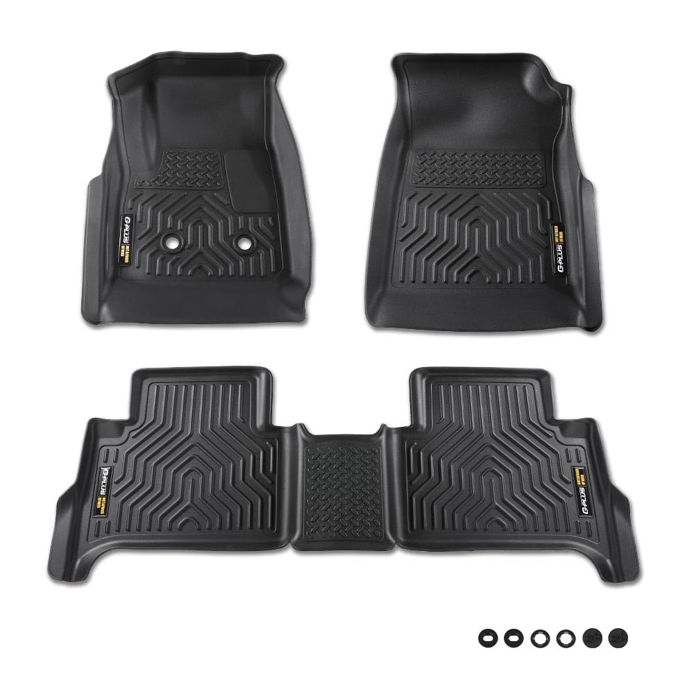 G-PLUS TPE Floor Mats Cargo Liners Compatible with Chevy Colorado Crew Cab 2015-2022/Fit GMC Canyon Crew Cab 2015-2022 All Weath