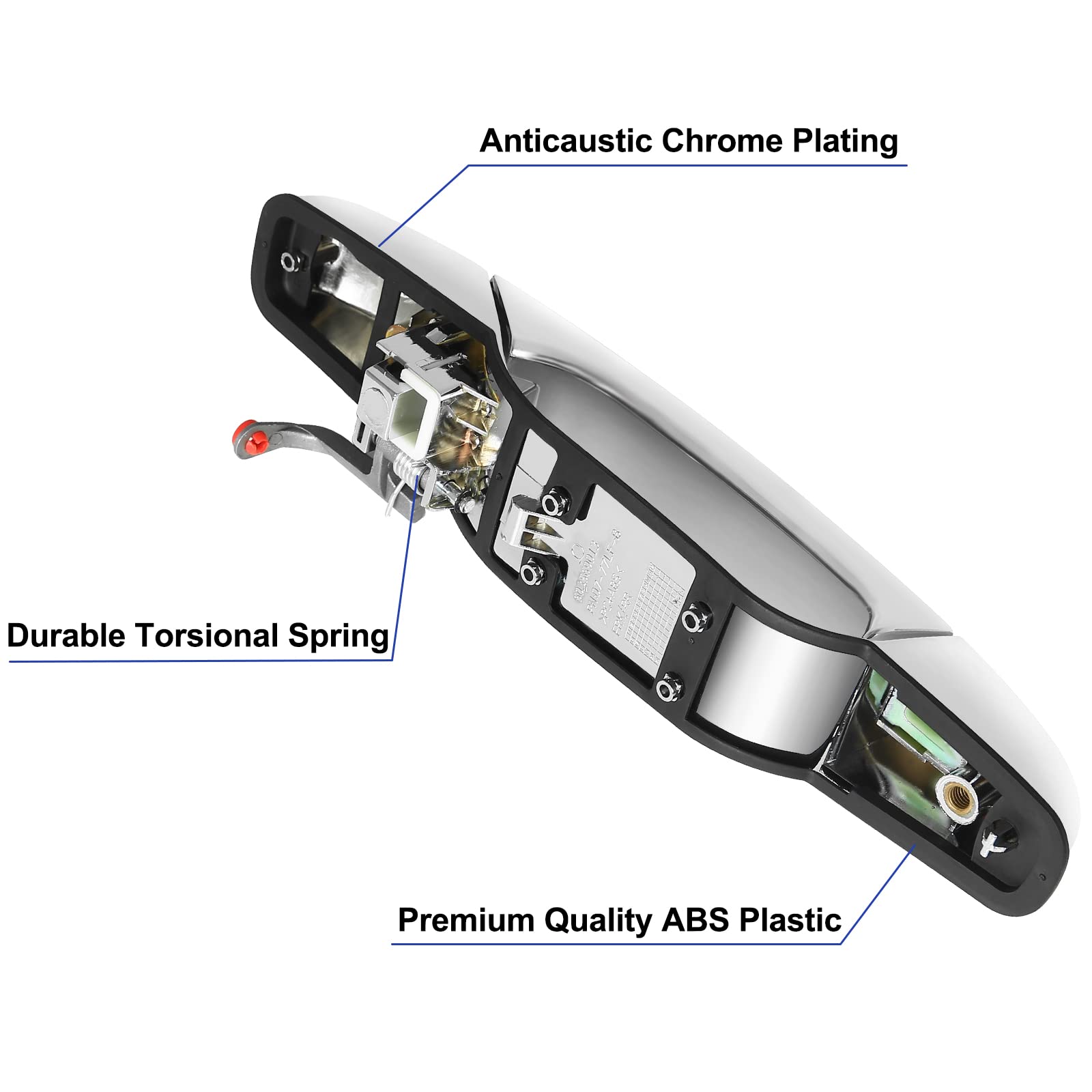 BINWUHI Chrome Front Passenger Side Exterior Door Handle for 2007-2013 GMC Sierra, Yukon XL, Cadillac Escalade, Chevy Silverado, Tahoe, Suburban