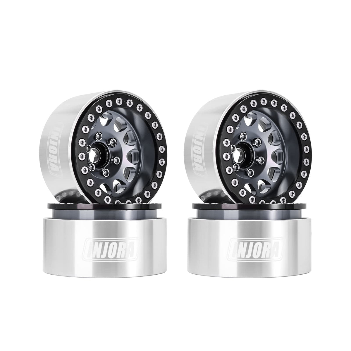 Injora 1.9 Beadlock Wheel Deep Dish Negative Offset 10.4Mm Wheel Rim For 1/10 Rc Crawler Auto Axial Scx10 90046 Axi03007 Trx4 Vs