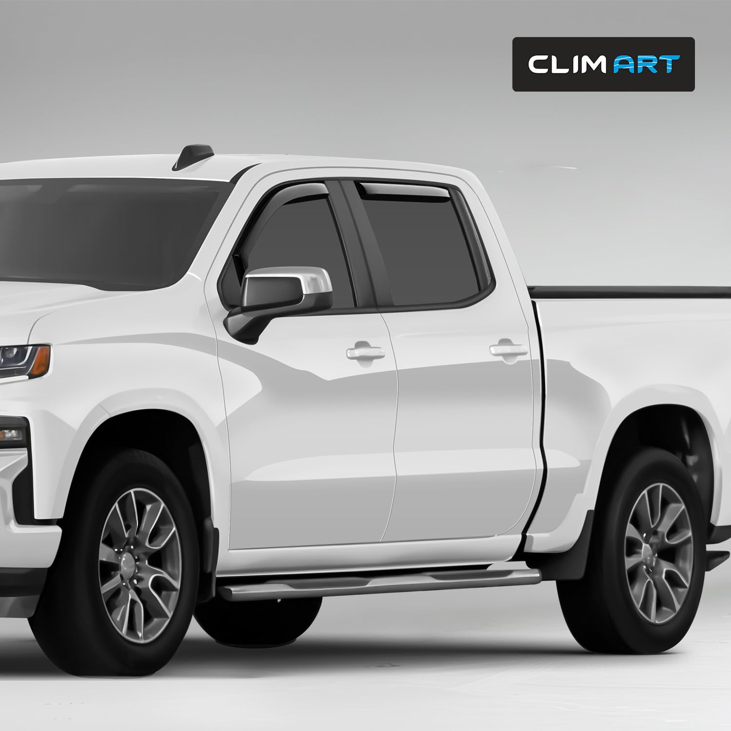 Clim Art In-Channel Incredibly Durable Rain Guards For Chevrolet (Chevy) Silverado/Gmc Sierra 1500 2019-2025 Crew Cab, Original