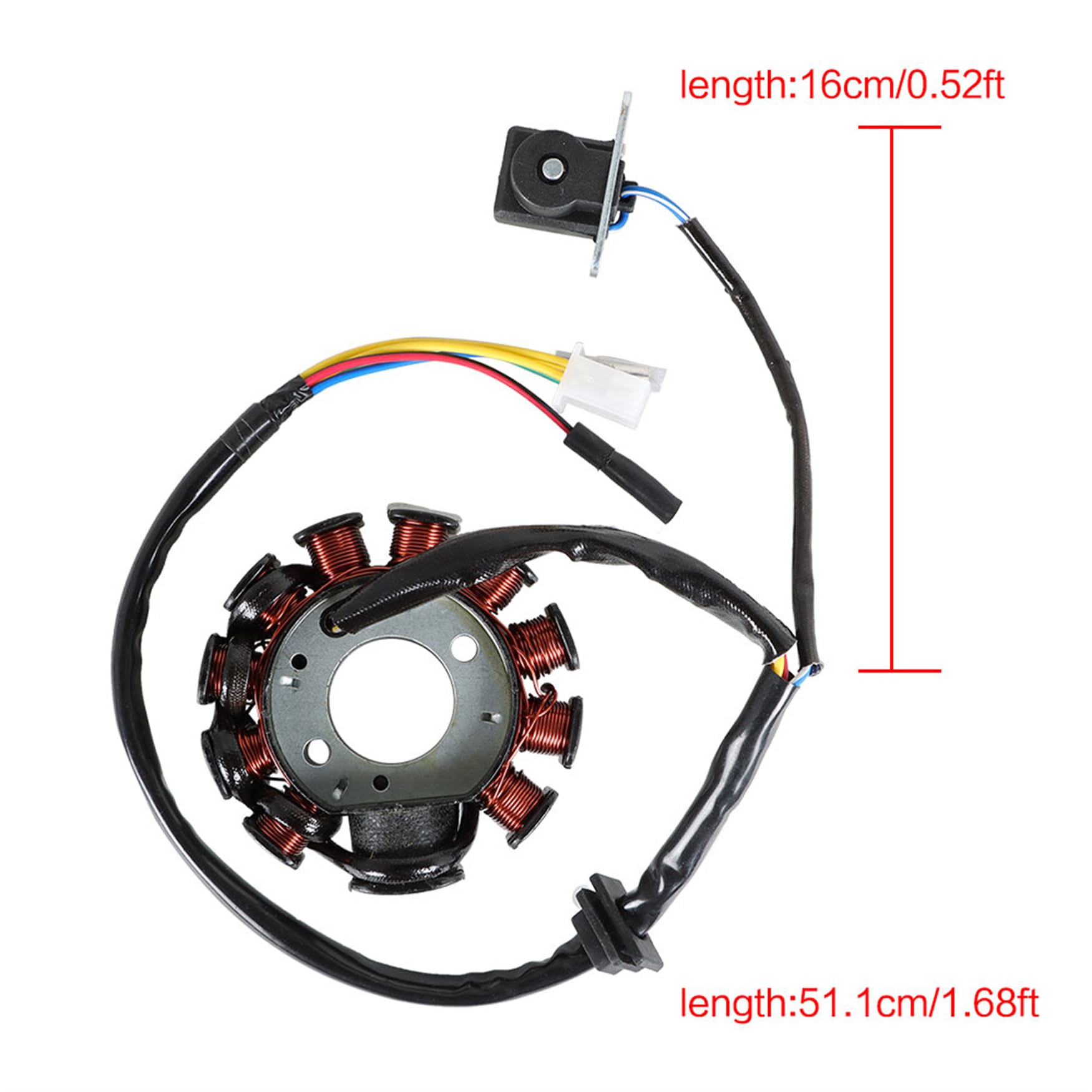 Wflnhd 11 Pole/Coils Magneto Stator Ac 6 Pole Coil Replacement For Gy6 150Cc 125Cc Engine Chinese Moped Scooter Atv Quad 4