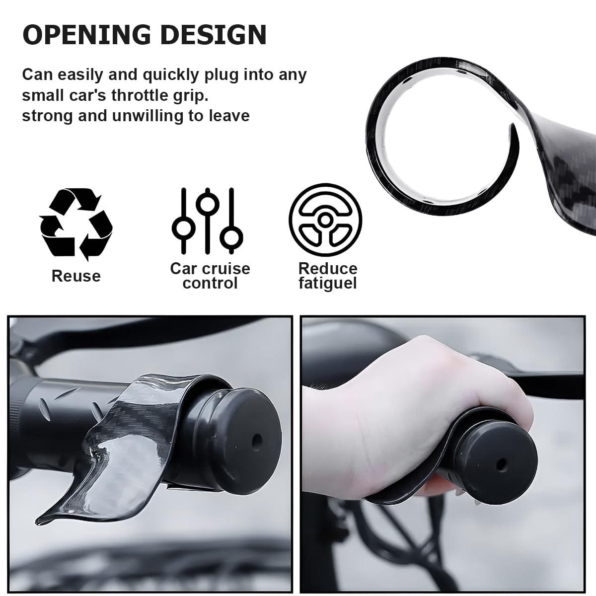 zipelo Motorcyle Cruise Control, 2pcs Throttle Mounted Motorcycle Cruise Assist, HandRest Wrist Hand Control Grips, ABS Motorcyc